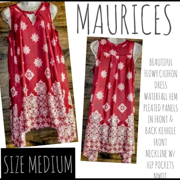 Maurices Dresses & Skirts - Maurices Dress Size M Flowy Swing Waterfall NWOT